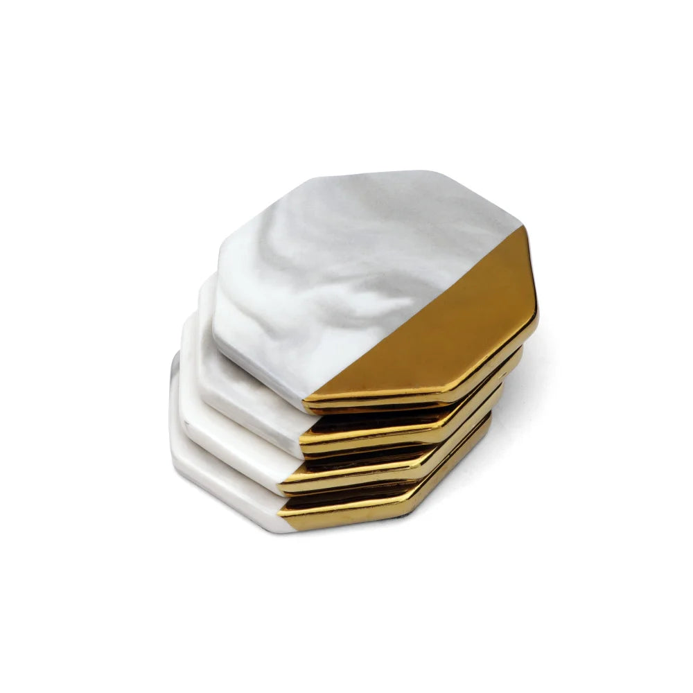 Marble Gold Plated Coasters