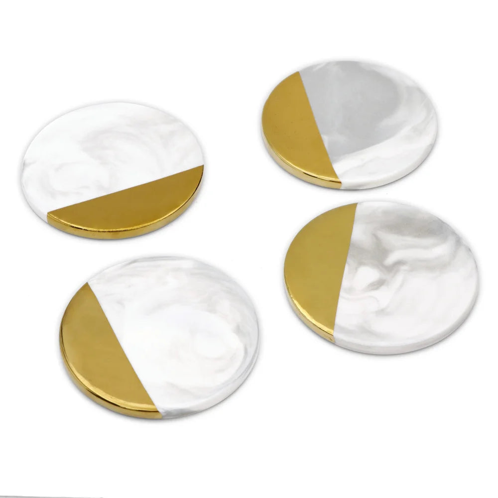 Marble Gold Plated Coasters