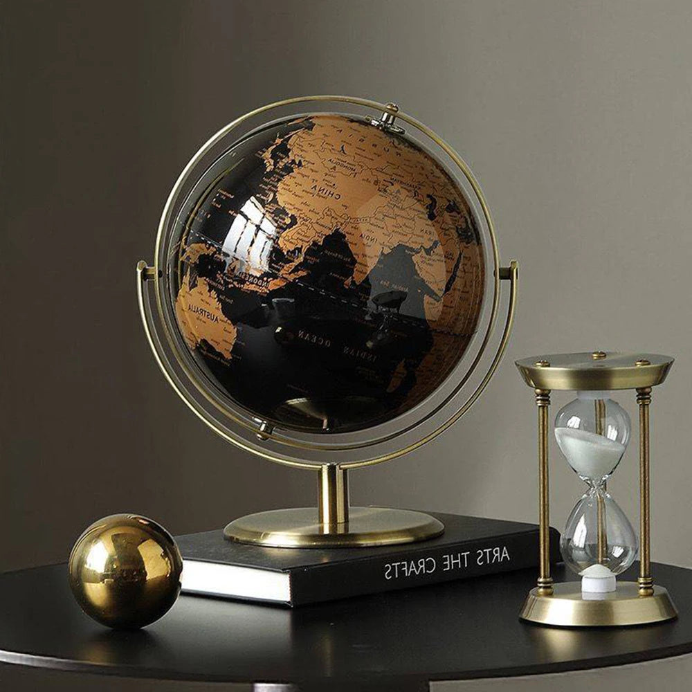 Black Gold Rotating Globe