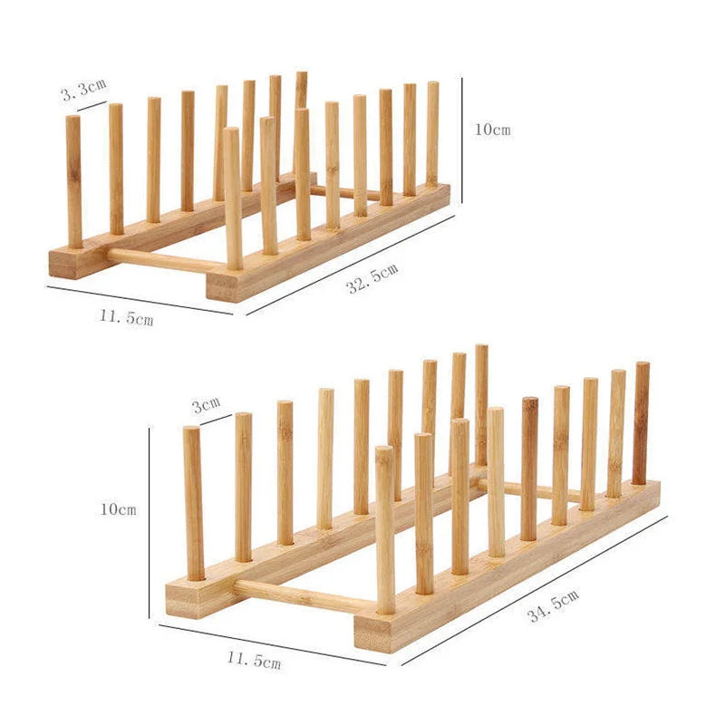 Wooden Plate Storage Rack