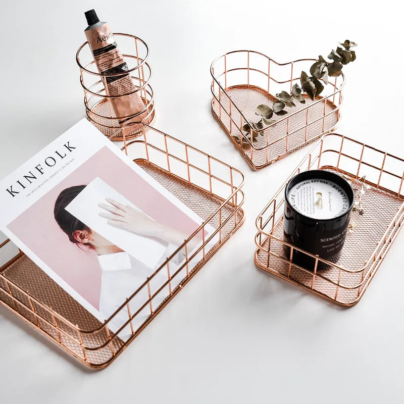 Gold Metal Storage Basket