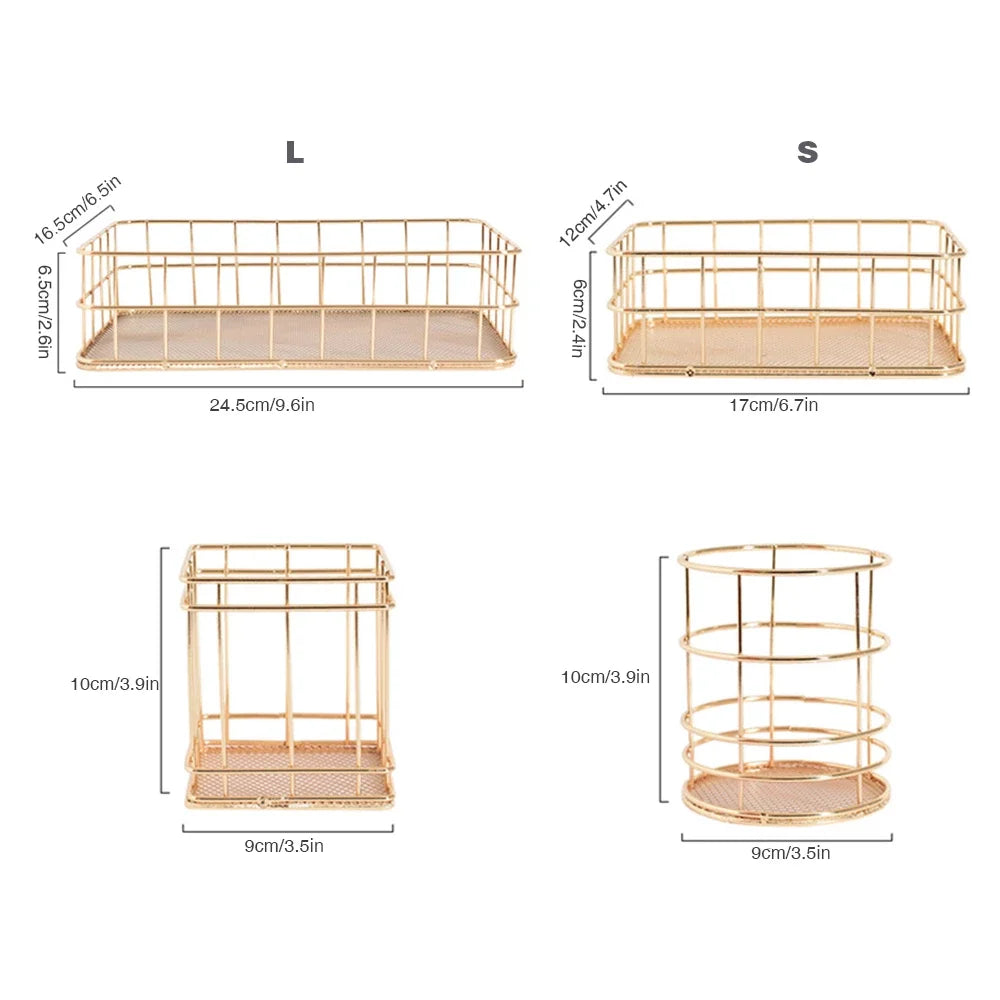 Gold Metal Storage Basket