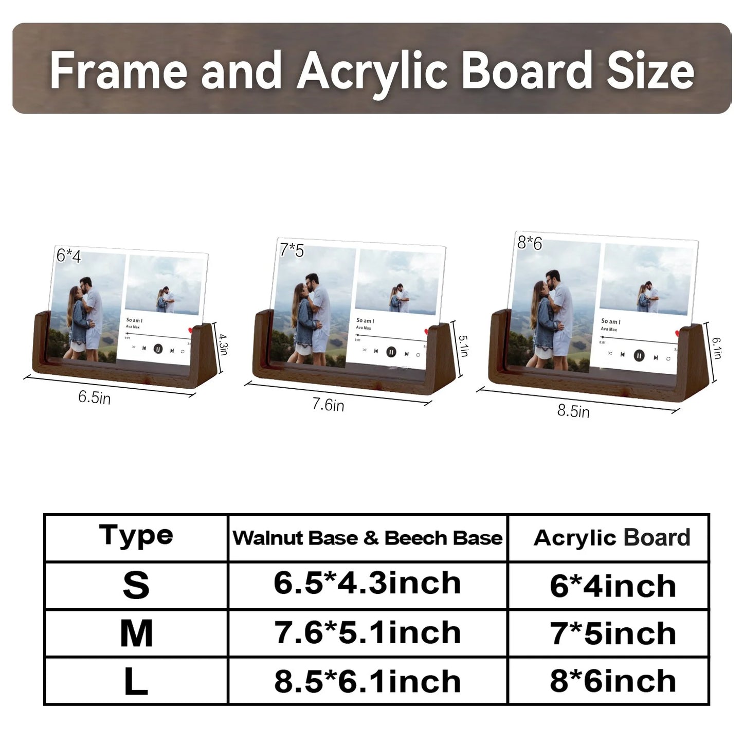 Custom Song Acrylic Frame