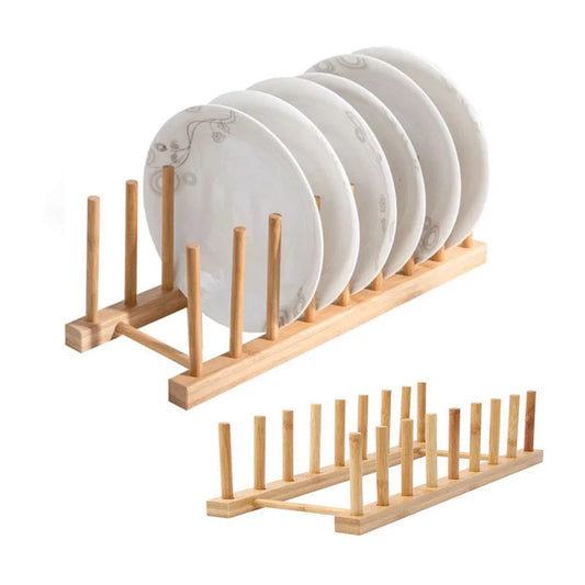 Wooden Plate Storage Rack