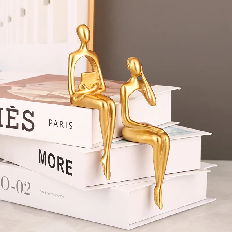 Set of 3 The Thinker Art Sculpture