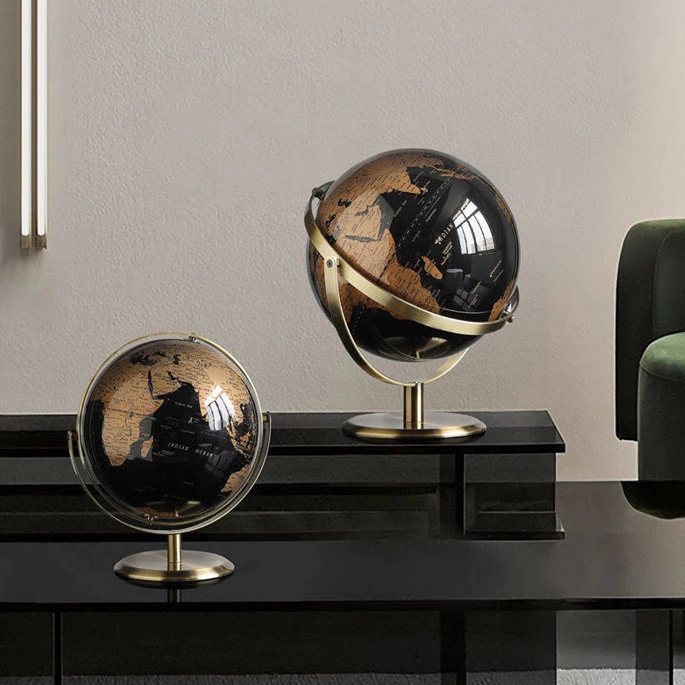 Black Gold Rotating Globe