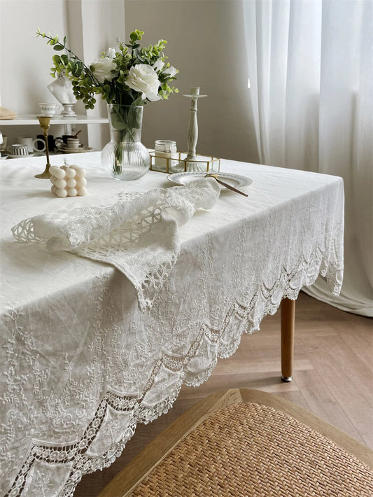 Handmade Cotton Embroidery Tablecloth